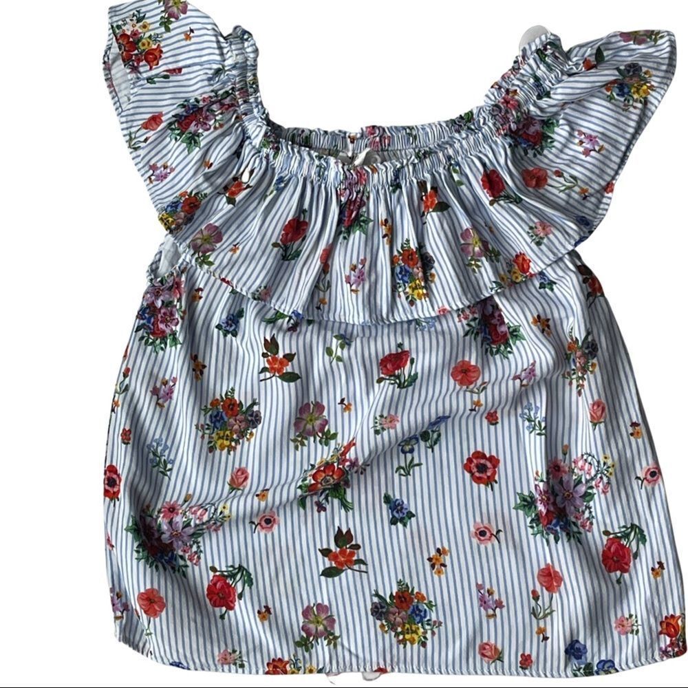 NATHALIE LÉTÉ X H&M Flowey printed Flower top Girls size 9-10 